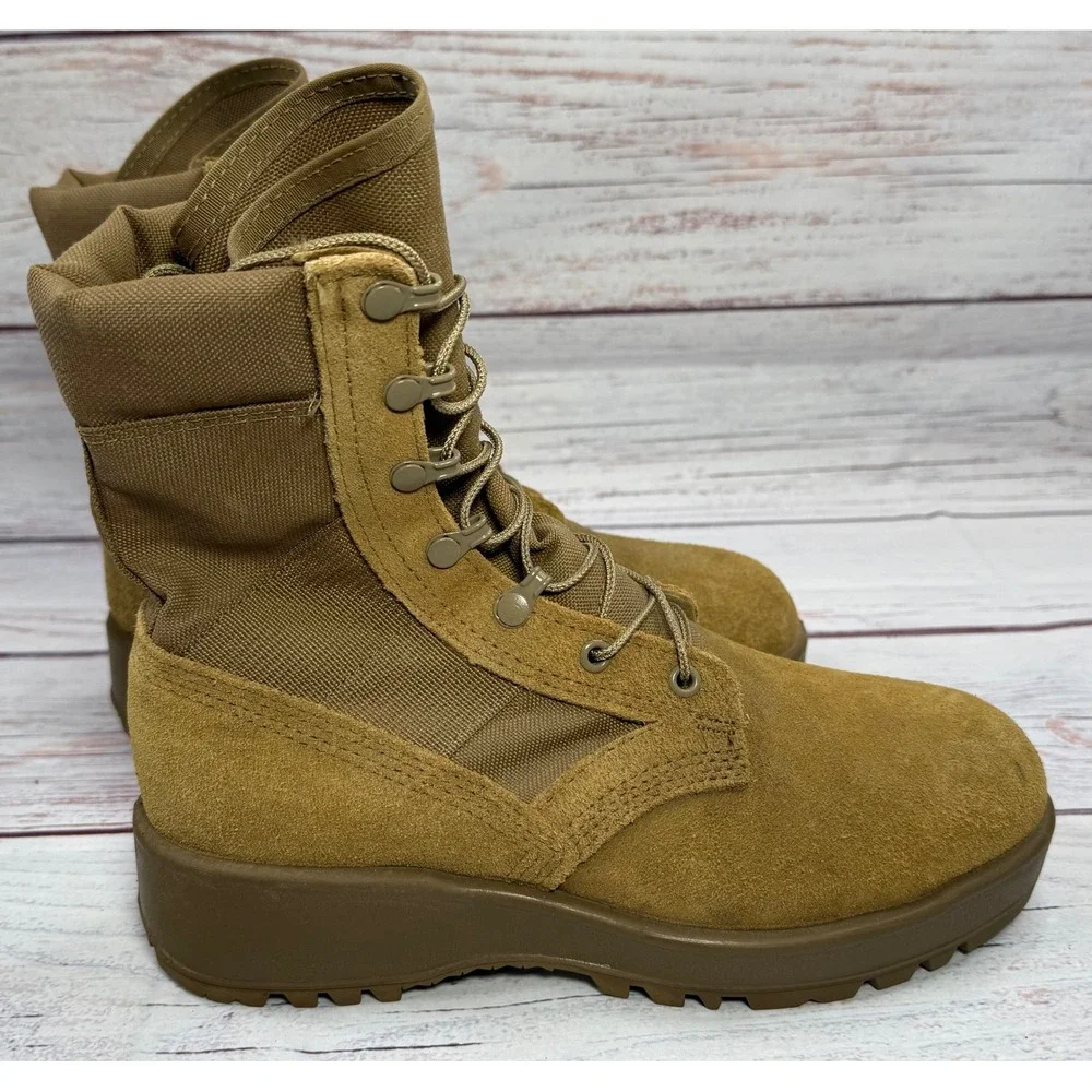 Army Combat Coyote Hot‎ Weather Tan Boots SPE1C1-17-D-1004 Vibram Sole-Size 7 W